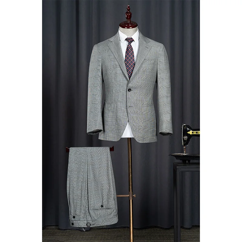 High Quality YY015  20230416 Business Men's Blazer Suit Gray Slim Fit 2 Pieces Business Suit