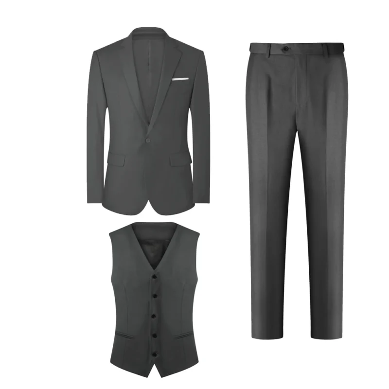 Hot Selling  3 Pieces Striped Thin Lapel Formal Business Men's with Many Colours Office  Suits Wedding  Customizable  Suit - Image 4