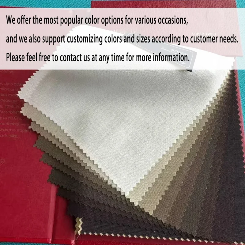 2 Pieces Men's Customizable Factory-Made Double-Breasted Business Suit Set Pure Wool Anti-Static Worsted Fabric - Image 6