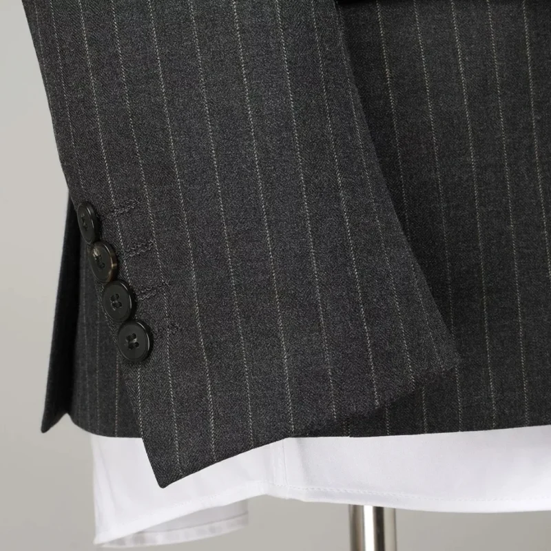 Men's High Quality Haute Couture Classic Single Breasted Suit Set Direct Production From Supplier Double Row 2 Buckle 2 Pieces - Image 4