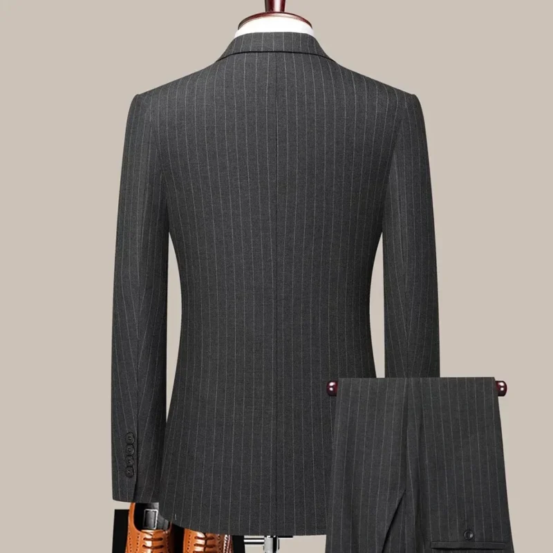 Men's High Quality Haute Couture Classic Single Breasted Suit Set Direct Production From Supplier Double Row 2 Buckle 2 Pieces - Image 2