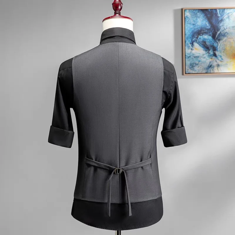 Customizable 2-Piece Set of Men's Slim Fit Double-Breasted Vest and Pant Formal Breathable Style - Image 5