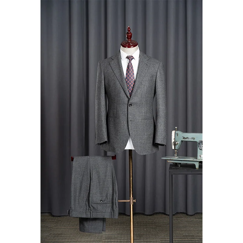 YY039 YZ039 Men's Business-Casual Suit Set Professional Slim-Fit Style for Commuting Pleated Front and Breathable Plus Size