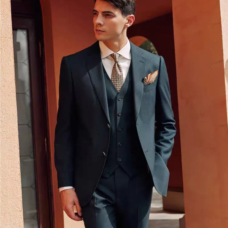 Formal Men's Suits Bridal Attire 3 Pieces Ensemble for Business and Casual Occasions