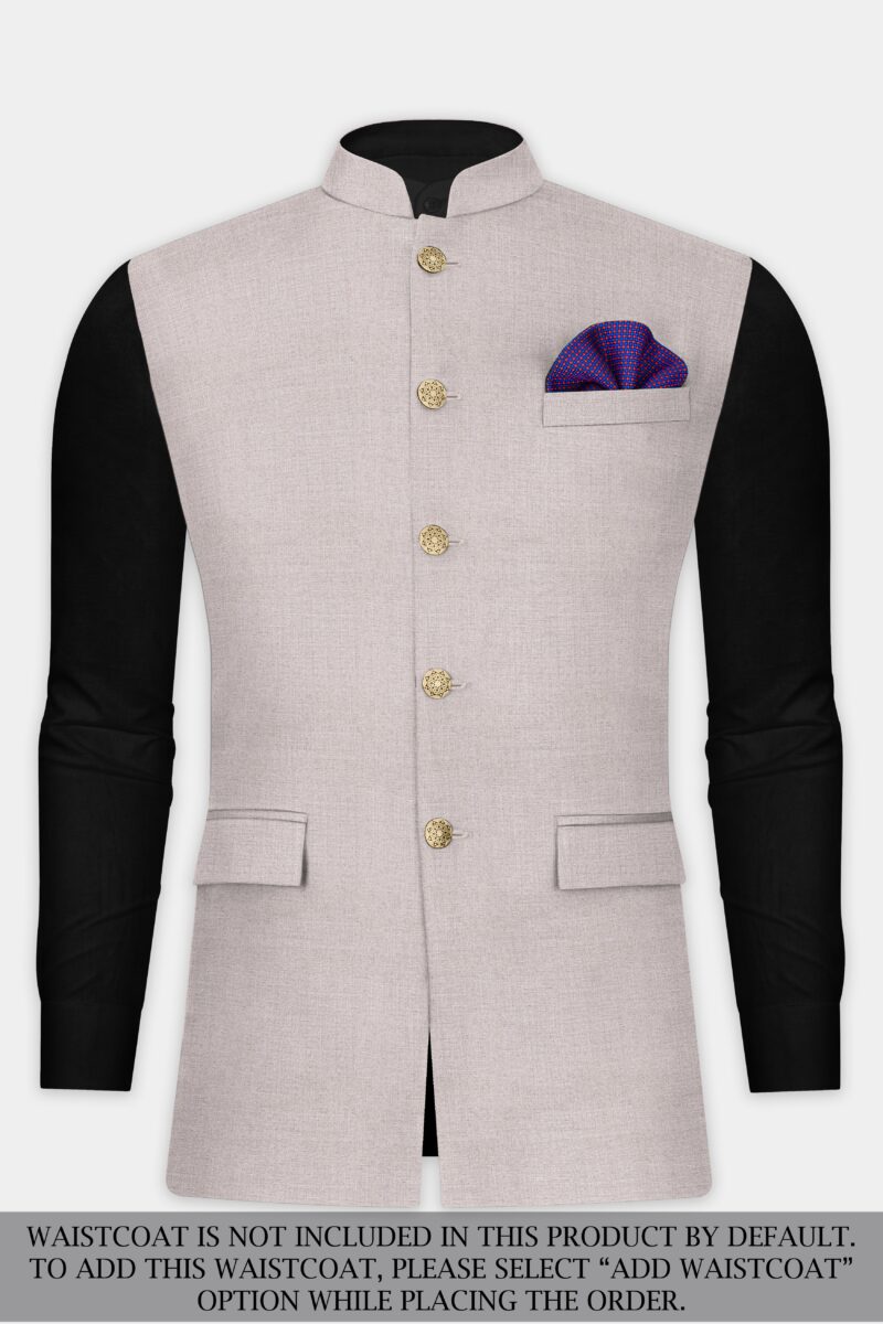 Clamshell Cream Wool Rich Bandhgala Suit - Image 13