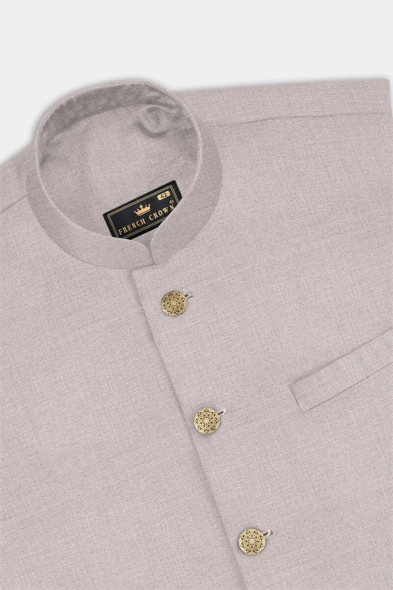 Clamshell Cream Wool Rich Bandhgala Suit - Image 15