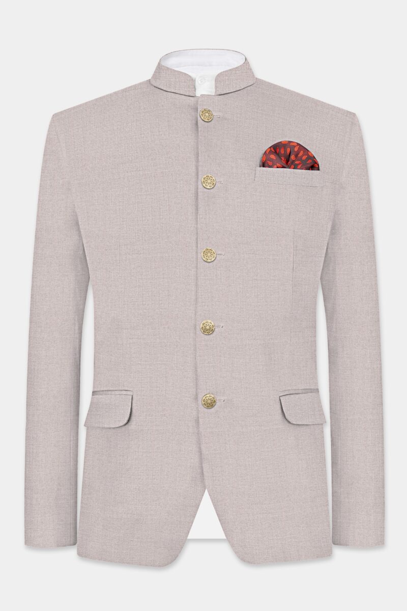 Clamshell Cream Wool Rich Bandhgala Suit - Image 8