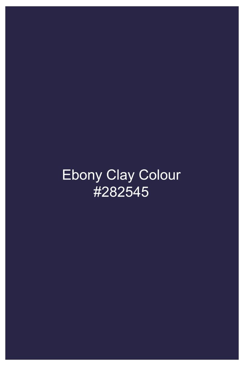 Ebony Clay Blue Textured Wool Blend Cross Placket Bandhgala Suit - Image 21