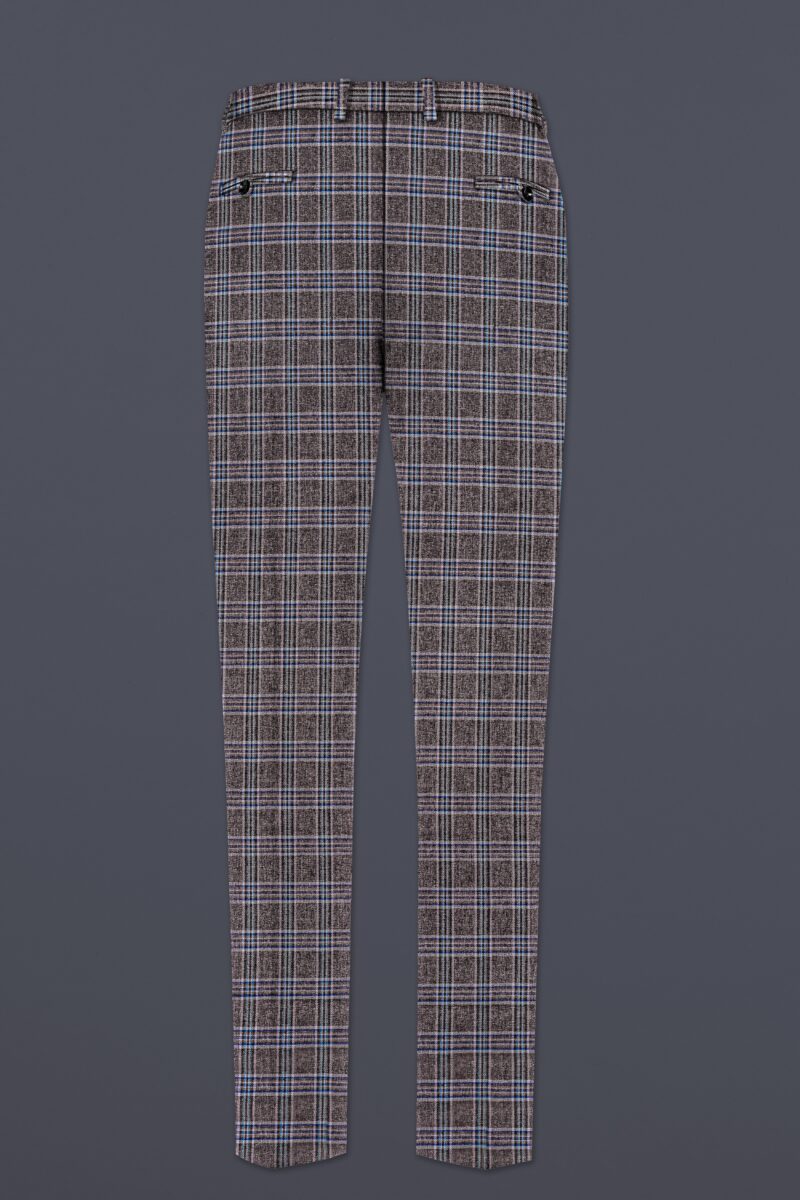 Ironside Grey Plaid Wool Blend Cross Placket Bandhgala Suit - Image 14