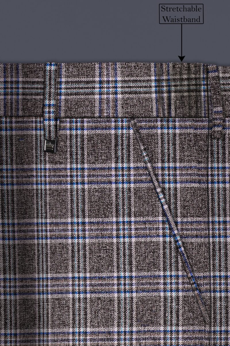 Ironside Grey Plaid Wool Blend Cross Placket Bandhgala Suit - Image 15