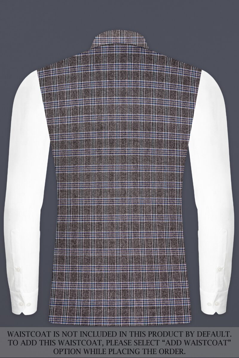 Ironside Grey Plaid Wool Blend Cross Placket Bandhgala Suit - Image 17
