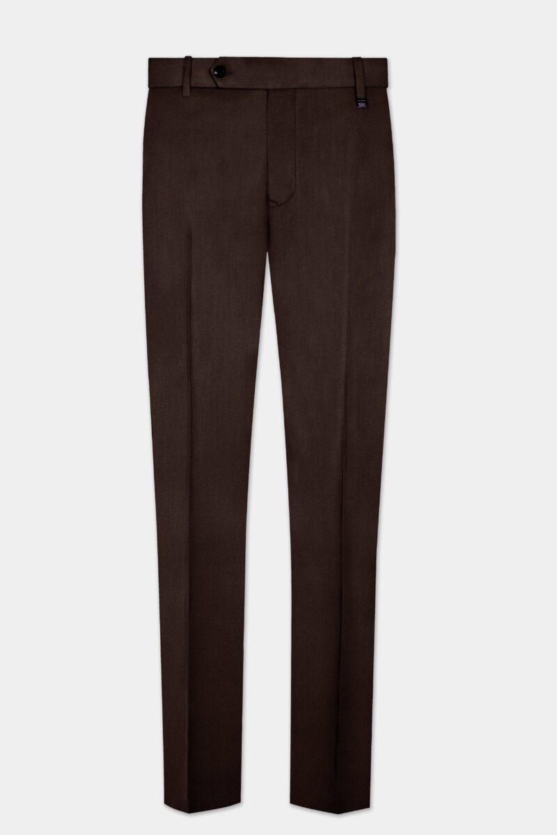 Espresso-Hickory Brown Solid Wool Rich Cross Placket Bandhgala Suit - Image 11