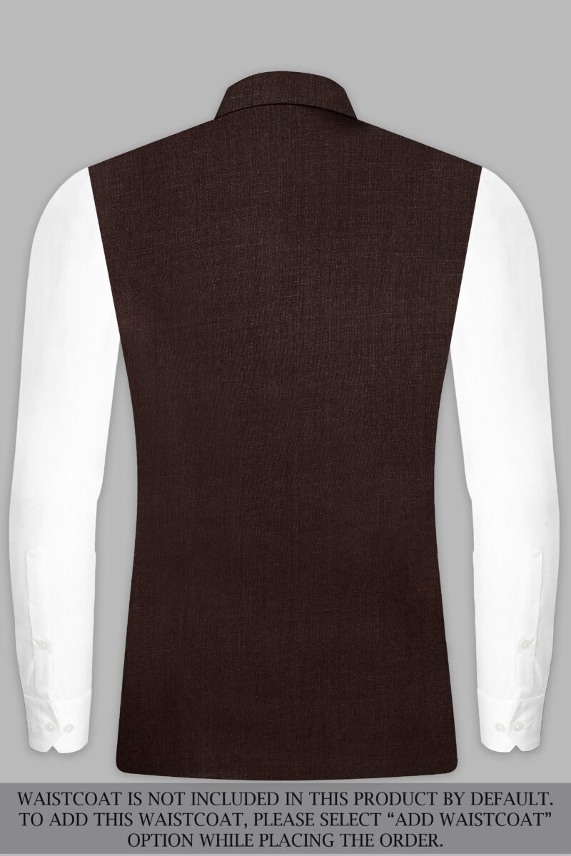 Espresso-Hickory Brown Solid Wool Rich Cross Placket Bandhgala Suit - Image 15