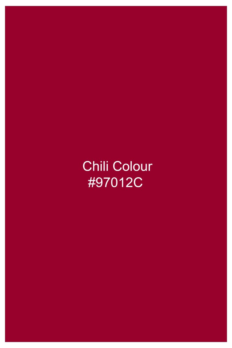 Vermilion-Chili Red Solid Wool Rich Cross Placket Bandhgala Suit - Image 19