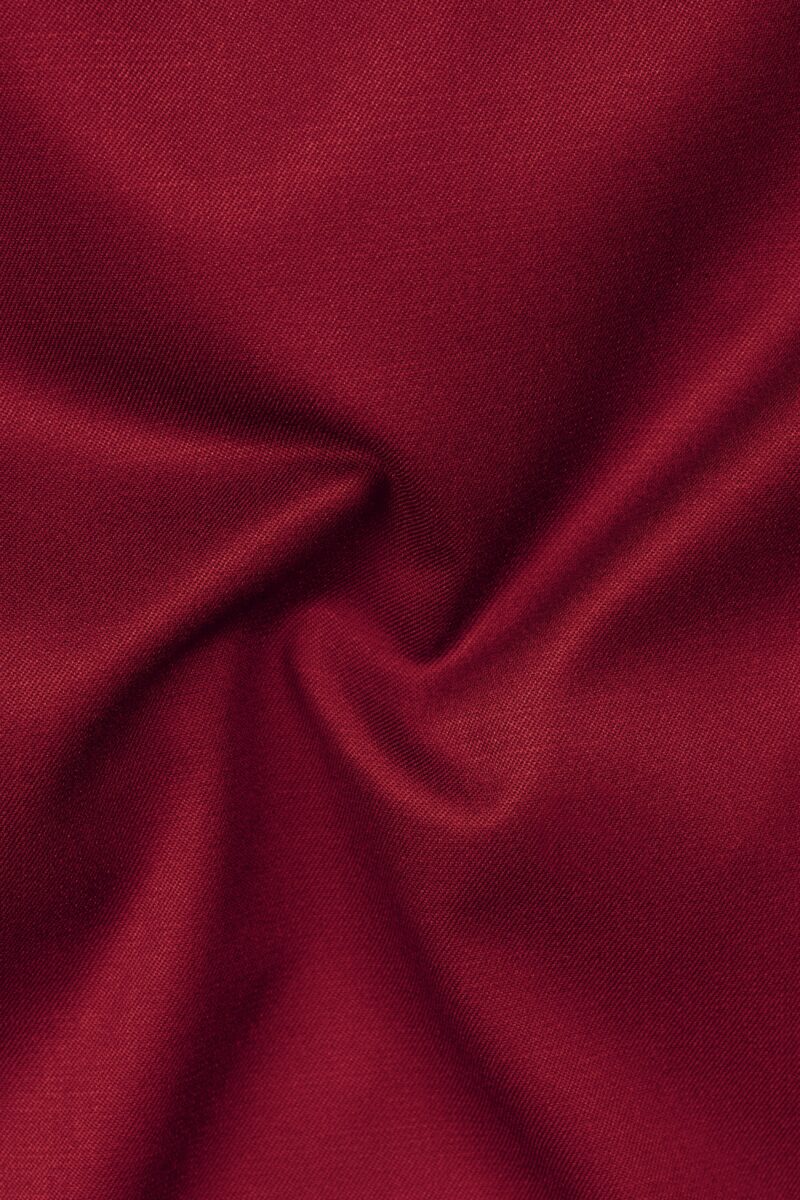 CrimsonAce-Cherry Red Solid Wool Rich Cross Placket Bandhgala Suit - Image 3