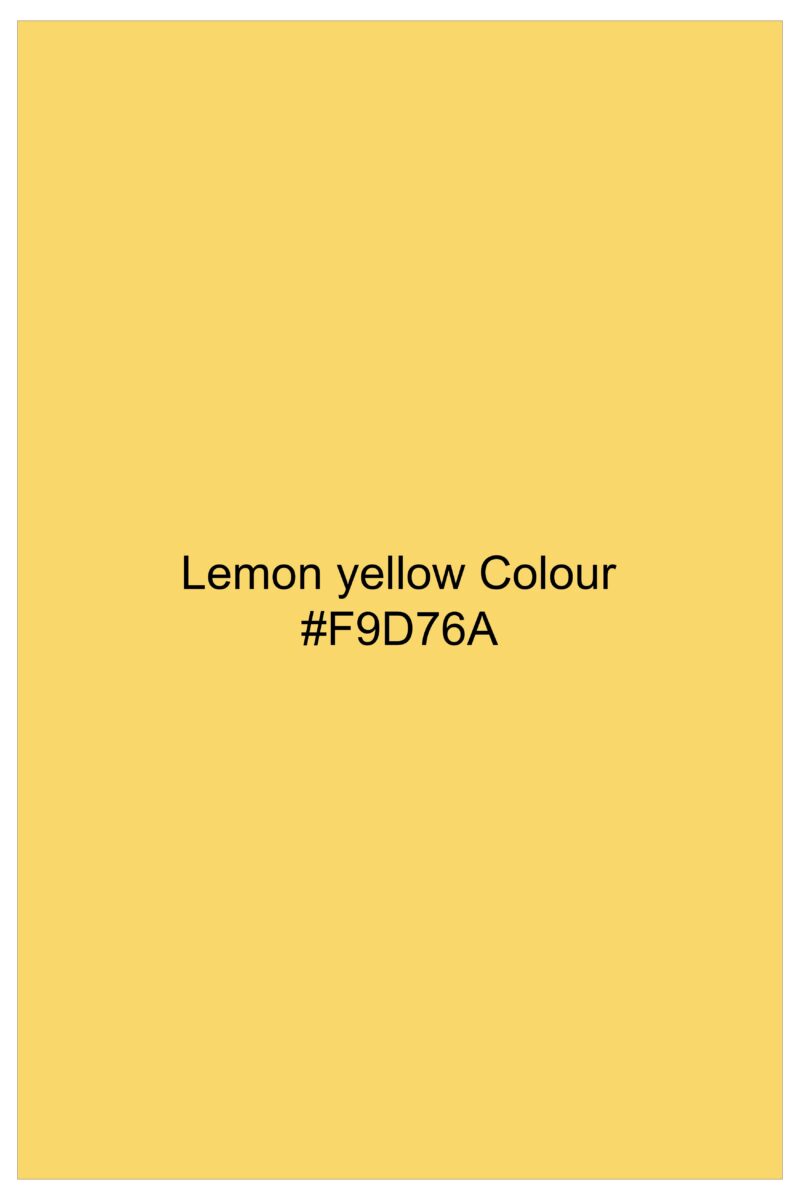 Saffron Elegance-Lemon Yellow Solid Wool Rich Bandhgala Stretchable traveler Suit - Image 18
