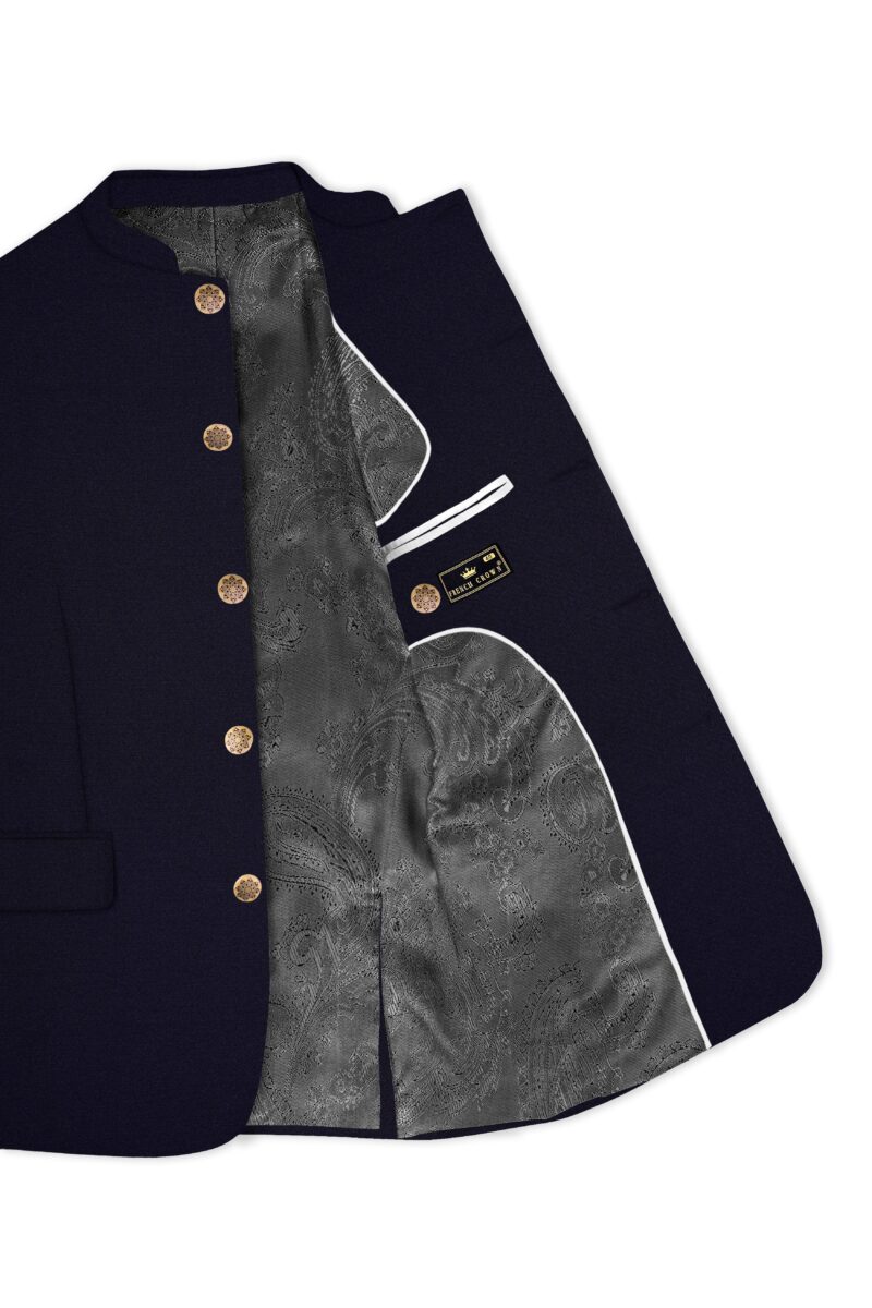 Vistaro-Korean Blue (The Best Blue We Have) Wool Rich Bandhgala Stretchable traveler Suit - Image 5