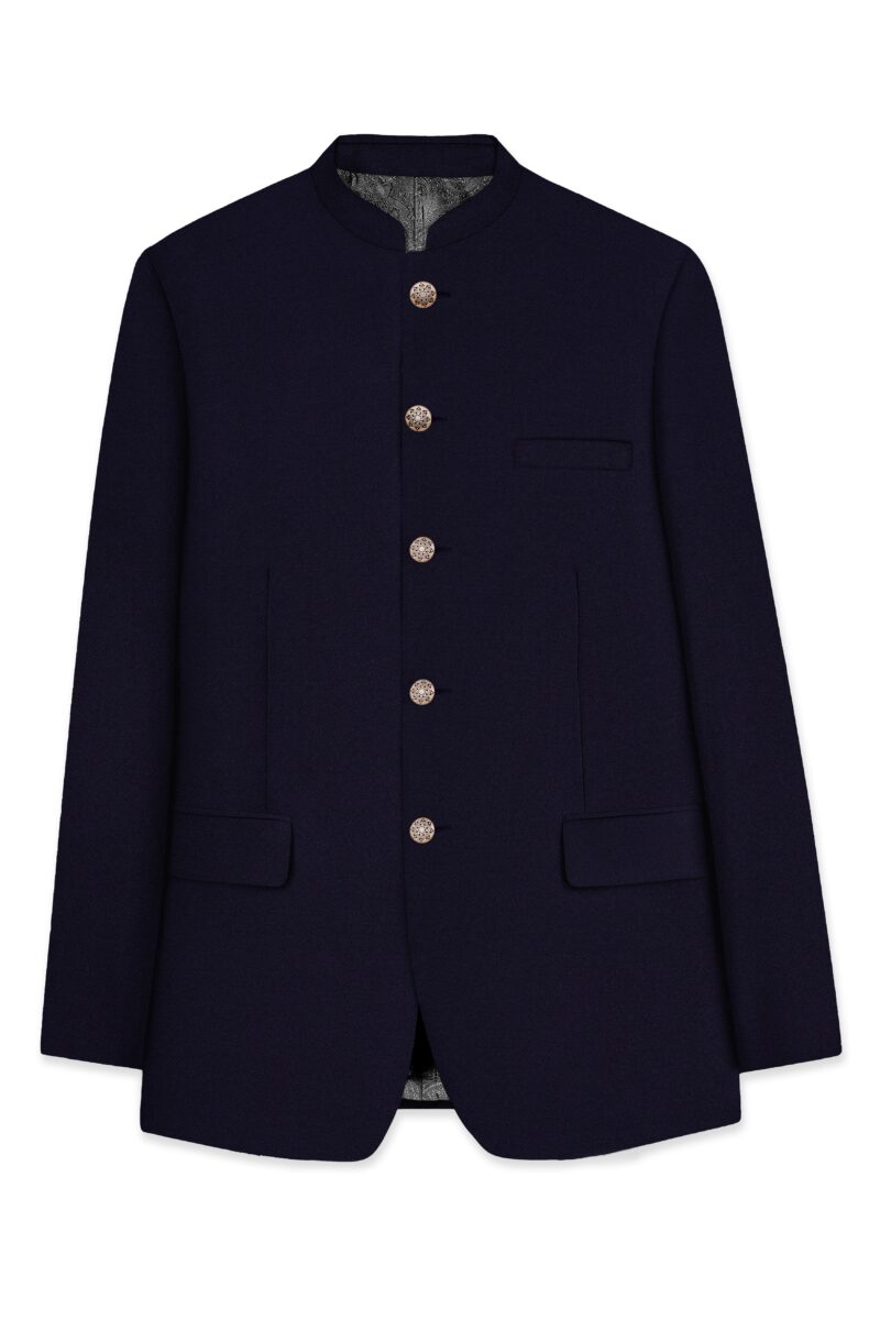 Vistaro-Korean Blue (The Best Blue We Have) Wool Rich Bandhgala Stretchable traveler Suit - Image 7